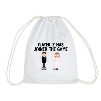 Player 2 Has joined the game Wedding Geschenk - Turnbeutel - Weiß - Vorne