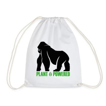 Plant Powered Vegan Geschenk - Turnbeutel - Weiß - Vorne