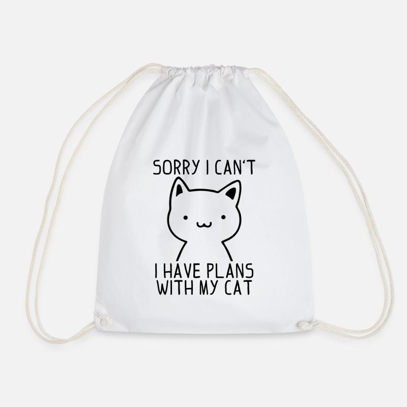 Sorry i can`t i have plans with my cat Geschenk - Turnbeutel - Weiß