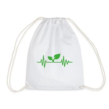 Cadeau de battement de coeur de plante végétalienne - Sac de sport léger - blanc - Devant