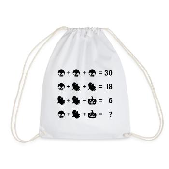 Halloween math puzzle gift - Drawstring Bag - white - Front