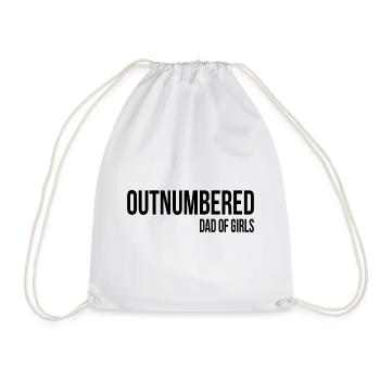 Outnumbered Dad of Girls Gift - Drawstring Bag - white - Front