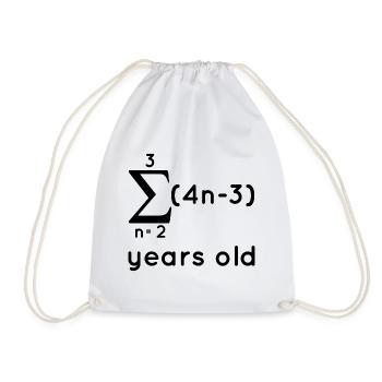 14 Jahre Mathe Summenzeichen Geschenk - Turnbeutel - Weiß - Vorne