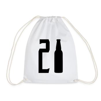 21 years birthday gift - Drawstring Bag - white - Front