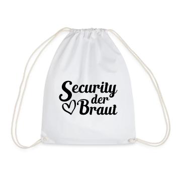 Security der Braut JGA Hochzeit Geschenk - Turnbeutel - Weiß - Vorne