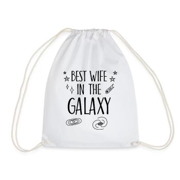 Best Wife in the Galaxy Geschenk - Turnbeutel - Weiß - Vorne