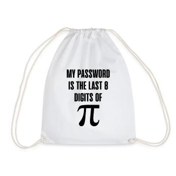 My Password is the last 8 digits of pi gift - Drawstring Bag - white - Front