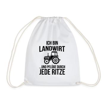 Ich bin Landwirt und Pflüge durch jede Ritze - Turnbeutel - Weiß - Vorne