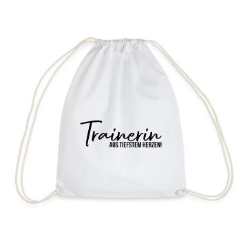 Trainerin aus tiefstem Herzen Trainer Geschenk - Turnbeutel - Weiß - Vorne