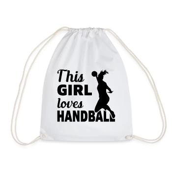 This Girl loves Handball Geschenk - Turnbeutel - Weiß - Vorne