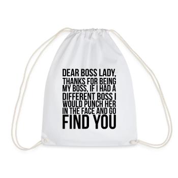 Chère Boss Lady, merci d'être mon cadeau Boss - Sac de sport léger - blanc - Devant