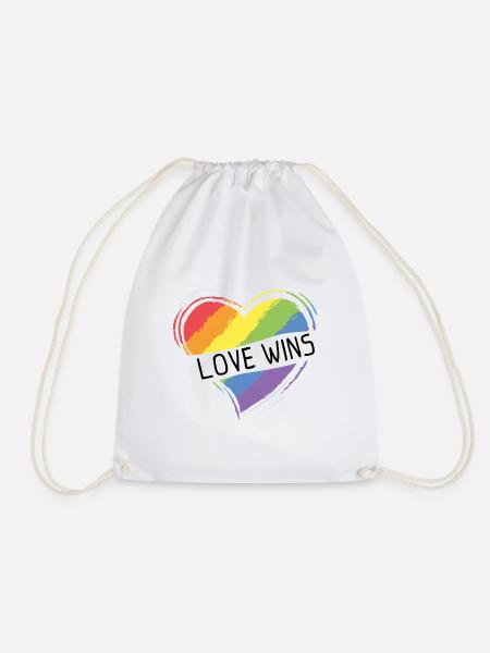 Love Wins LGBT Gay Pride Geschenk - Turnbeutel - Weiß