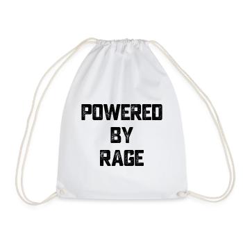 Powered by Rage Motivation Gift - Drawstring Bag - white - Front