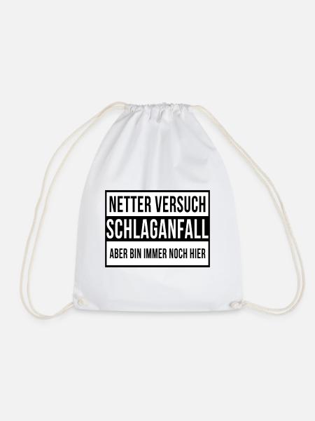 Netter Versuch Schlaganfall Motivation Geschenk - Turnbeutel - Weiß