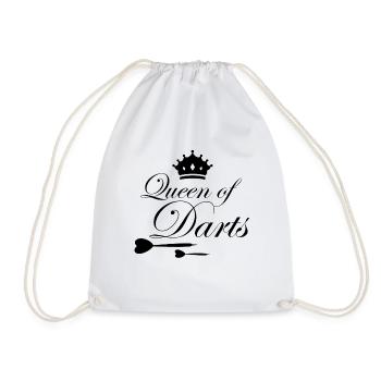 Queen of Darts Dartspieler Dart Geschenk - Turnbeutel - Weiß - Vorne