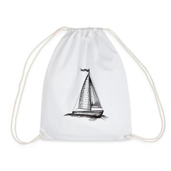 Segelboot Boot Segeln Segler Geschenk - Turnbeutel - Weiß - Vorne