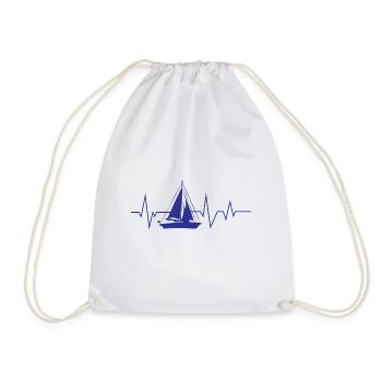 Voile pouls pulsation cadeau bateau - Sac de sport léger - blanc - Devant
