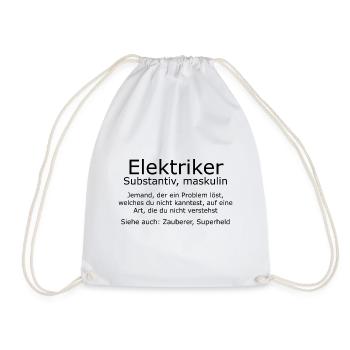 Elektriker Zauberer Superheld Geschenk - Turnbeutel - Weiß - Vorne