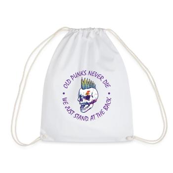 Old Punks never Die Punk Rock Punker Punks Geschen - Drawstring Bag - white - Front