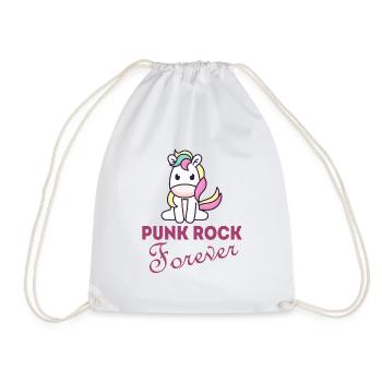 Punk Rock Forever Einhorn Punker Anarchie Geschenk - Turnbeutel - Weiß - Vorne
