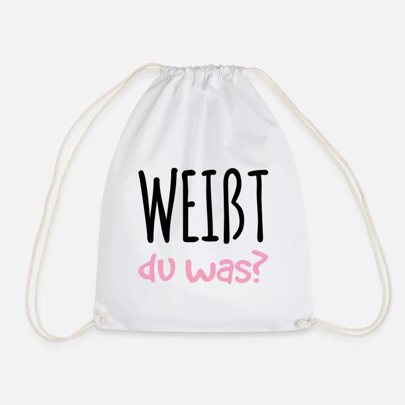 Weißt du was Schwangerschaft Baby Geschenk - Turnbeutel - Weiß