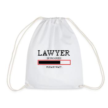Lawyer in Progress Justice Attorney Jurist Gift - Drawstring Bag - white - Front