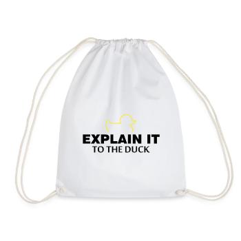 Explain it to the duck nerd programmer gift - Drawstring Bag - white - Front