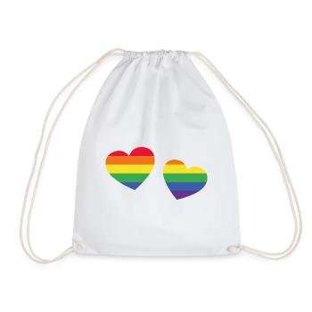 Love hearts lgbt human rights Geschenk - Turnbeutel - Weiß - Vorne