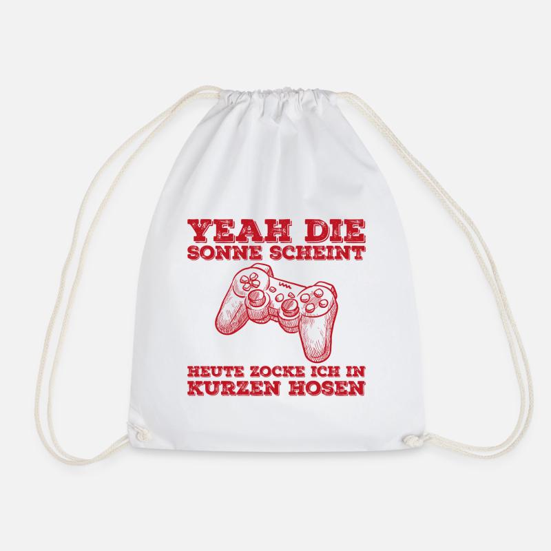 Yeah die sonne scheint Gamer Geschenk Zocken - Turnbeutel - Weiß