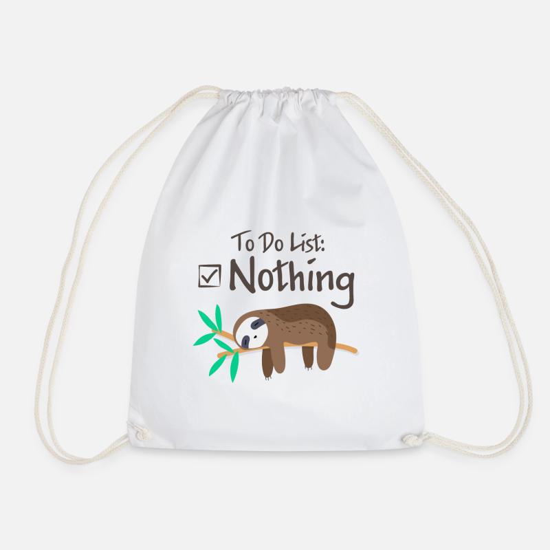 To do list Nothing Faultier Lazy Geschenk - Turnbeutel - Weiß