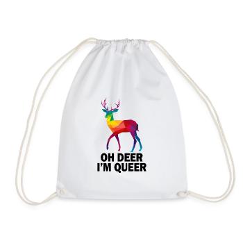 Oh cerf je suis gay Queer LGBT Pride Month Gay - Sac de sport léger - blanc - Devant