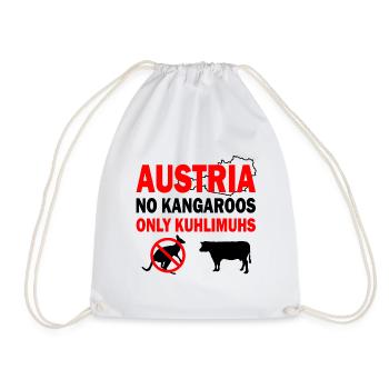 Austria no kangaroos only kuhlimuhs Geschenk - Turnbeutel - Weiß - Vorne