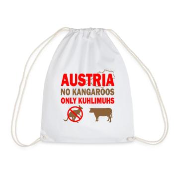 Austria no kangaroos only kuhlimuhs Geschenk - Turnbeutel - Weiß - Vorne