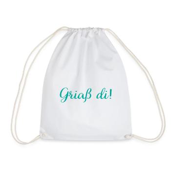 Griaß di Geschenk Österreich Lederhose - Turnbeutel - Weiß - Vorne