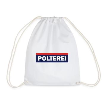 Polterei Geschenk Österreich Lederhose - Turnbeutel - Weiß - Vorne