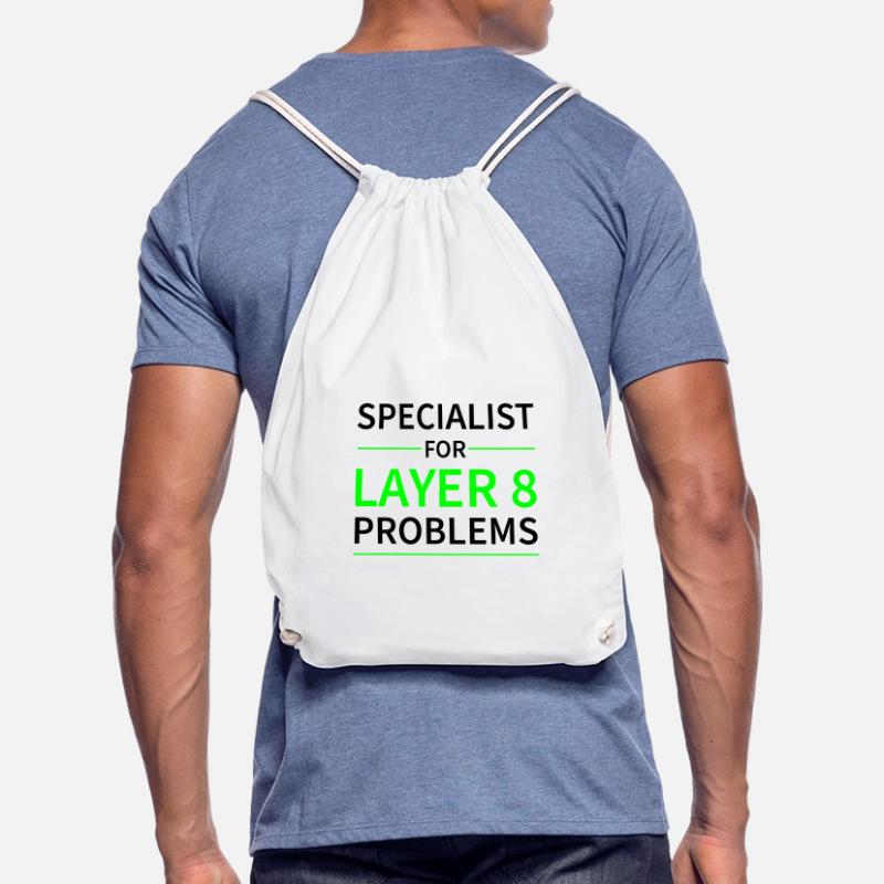 Specialist for layer 8 problems gift code Drawstring Bag