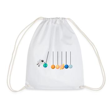 Astronaut cosmos astronomy space rocket - Drawstring Bag - white - Front