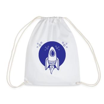 Art cosmos astronomy space rocket - Drawstring Bag - white - Front