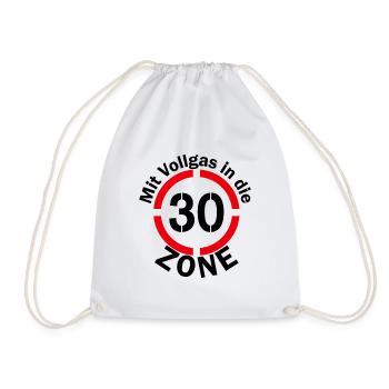 Zone 30 Geburtstag dreißig Geschenk - Turnbeutel - Weiß - Vorne