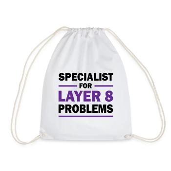 Layer 8 Programmierer Spruch Geschenk - Turnbeutel - Weiß - Vorne