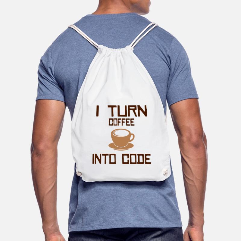 I turn coffee into code Programming Informatic Turnbeutel