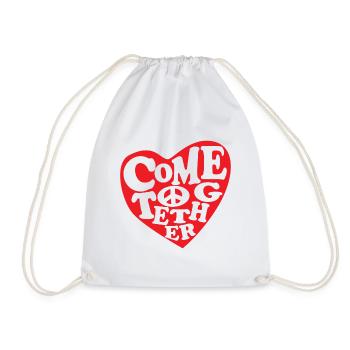 Come together Geschenk Peace - Turnbeutel - Weiß - Vorne