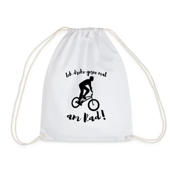 Ich drehe gerne mal am rad Geschenk Radfahrer - Turnbeutel - Weiß - Vorne