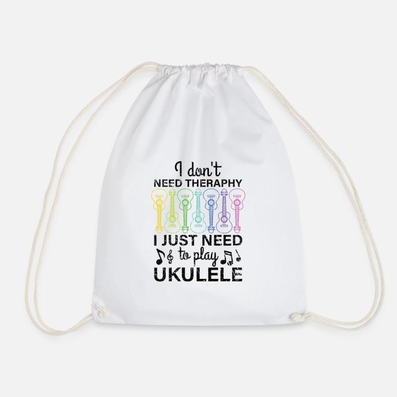 Ukulele retro saying joke ukulele lessons - Drawstring Bag - white