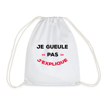 JE GUEULE PAS J'EXPLIQUE - Sac de sport léger - blanc - Devant