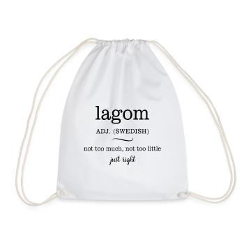 Lagom juste bon cadeau disant suédois - Sac de sport léger - blanc - Devant