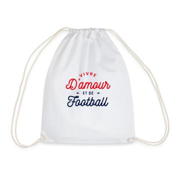 VIVRE D'AMOUR ET DE FOOTBALL - Sac de sport léger - blanc - Devant