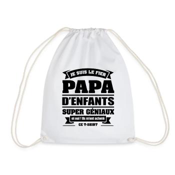 FIER PAPA D'ENFANTS GÉNIAUX - Sac de sport léger - blanc - Devant