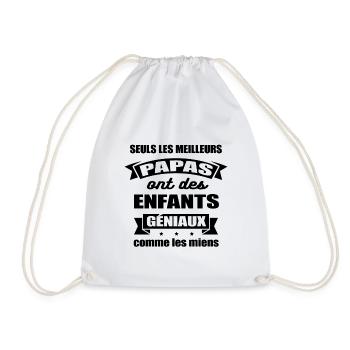 MEILLEURS PAPAS D'ENFANTS GÉNIAUX - Sac de sport léger - blanc - Devant