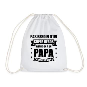 PAPA SUPER-HÉROS - Sac de sport léger - blanc - Devant